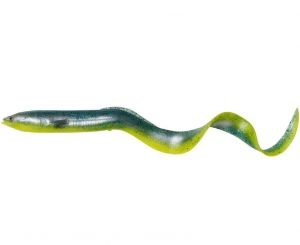 Gumená nástraha 3D Real Eel 20cm 27g Green Yellow